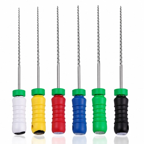 Dental H Files – Endodontic Stainless Steel Hedström Files for Root Canal Shaping (6 Pcs/Pack)